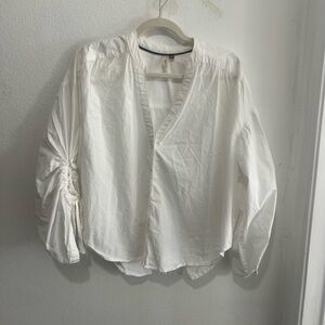 White blouse with tie detail